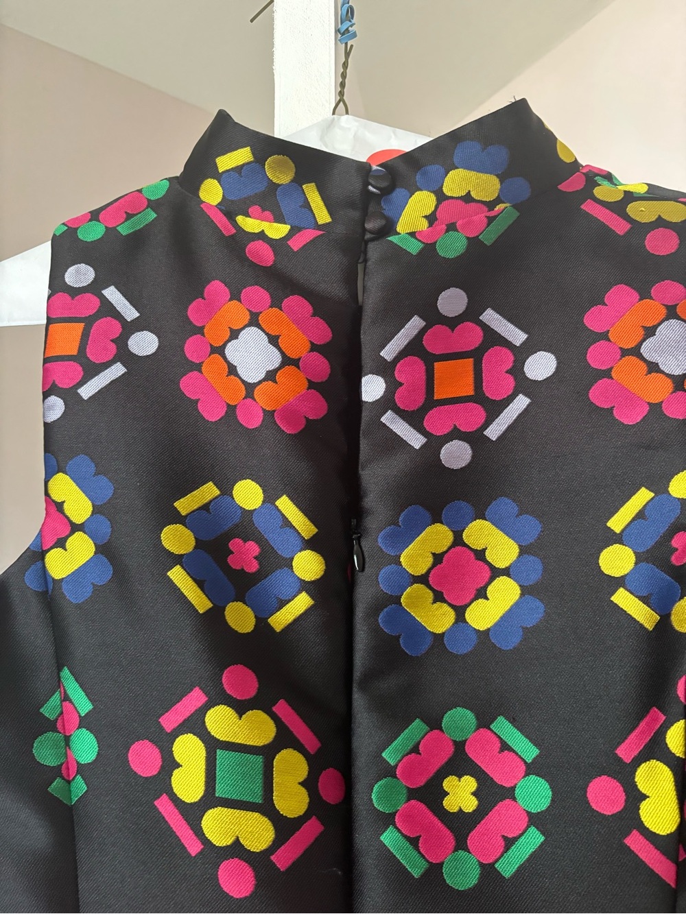 Milly Black Sleeveless Mini Dress with Geometric Print - Picture 5 of 5